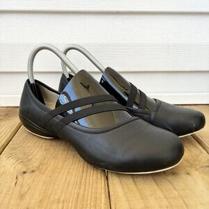 Kuru Bella Black Leather Mary Jane Slip On Orthopedic Arch Black Shoes Womens 8